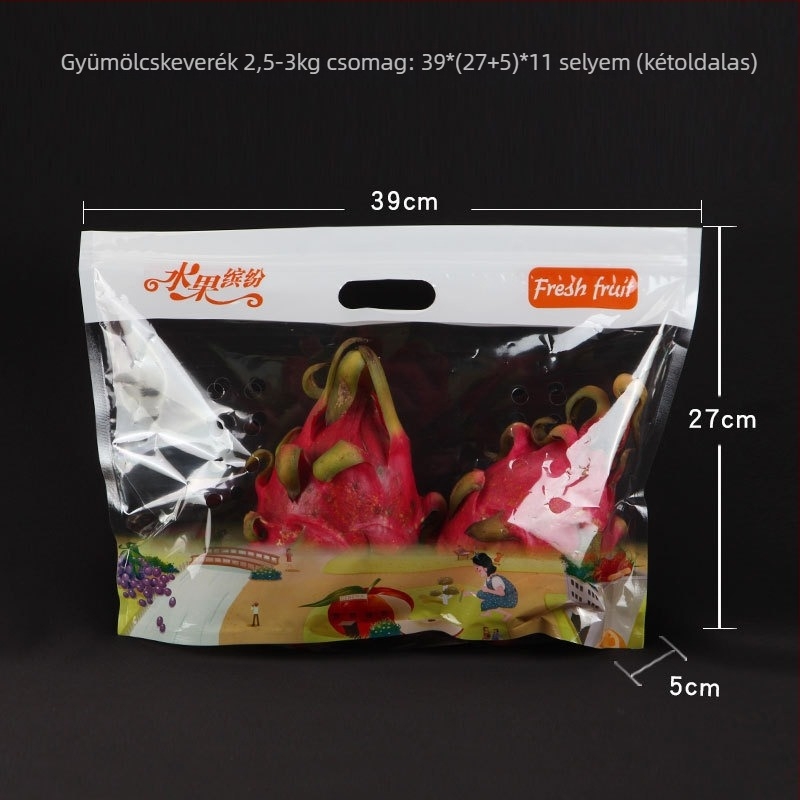 Álló, áttetsző cipzáras zacskó gyümölcsök számára, élelmiszer-minőség, önzáró, napi gyártás 100000, márka Jinnuo