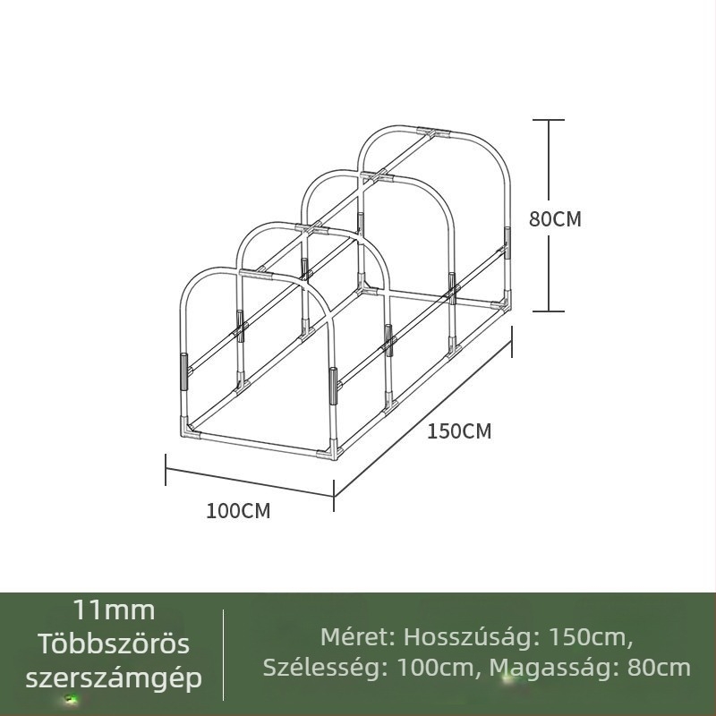 Fűtött izolált üvegház otthoni használatra — műanyag váz, csőváz műanyag bevonattal, növények melegítésére