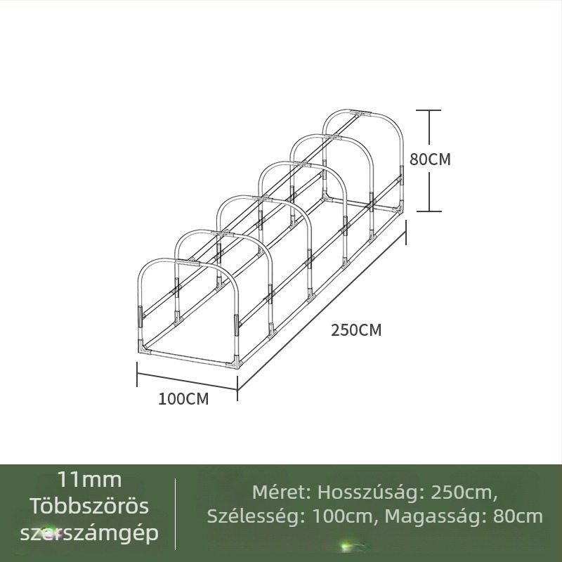 Fűtött izolált üvegház otthoni használatra — műanyag váz, csőváz műanyag bevonattal, növények melegítésére