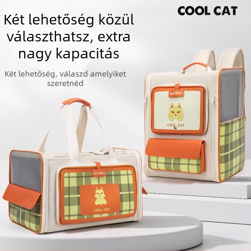 Moorpet állat szállító táska, hordozható kimenő táska, hátizsákként vagy kézitáskaként használható, kisállat utazási kellék