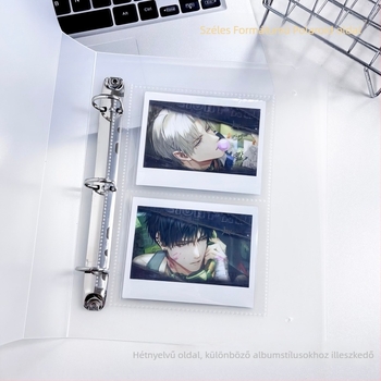 Polaroid fotóalbum 7 lyukas laza kötésű, belső oldalak kártyákhoz és filmhez, Polaroid papír tároló