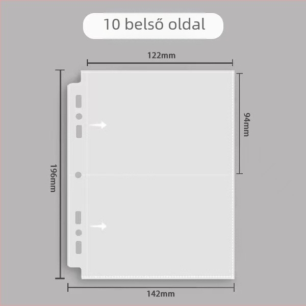 Polaroid fotóalbum 7 lyukas laza kötésű, belső oldalak kártyákhoz és filmhez, Polaroid papír tároló