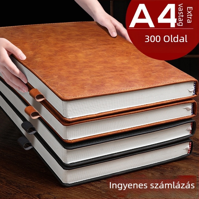 A4-es notesz, rendkívül vastag, magas minőségű üzleti notesz munka és megbeszélésekhez, 2026 magas esztétikai érték