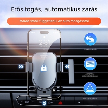 Autóba illő mobiltartó a szellőzőnyílásba, ABS/alumínium ötvözet, rezgésálló, divatos dizájn, testreszabás támogatott