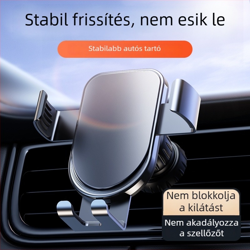 Autóba illő mobiltartó a szellőzőnyílásba, ABS/alumínium ötvözet, rezgésálló, divatos dizájn, testreszabás támogatott