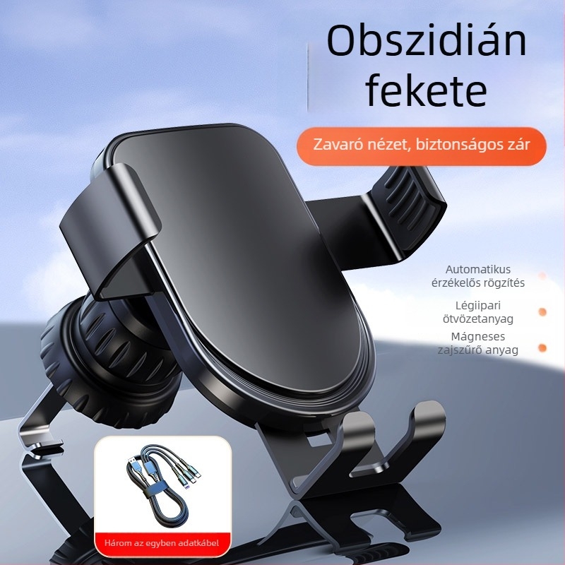 Autóba illő mobiltartó a szellőzőnyílásba, ABS/alumínium ötvözet, rezgésálló, divatos dizájn, testreszabás támogatott