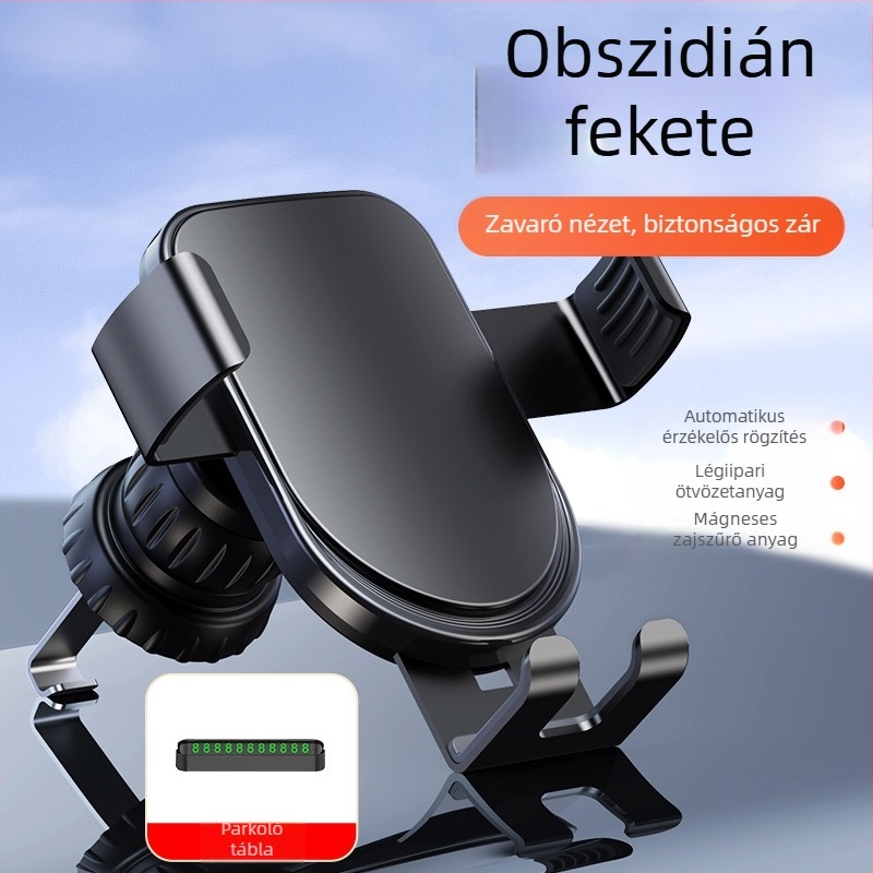 Autóba illő mobiltartó a szellőzőnyílásba, ABS/alumínium ötvözet, rezgésálló, divatos dizájn, testreszabás támogatott