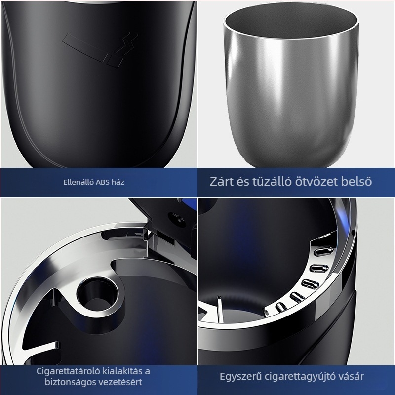 Autó hamutartó, műanyag, modell B-16, 113 g, injekciós formában készített, Hailongtai, egygombos fedéllel és lágy fénnyel