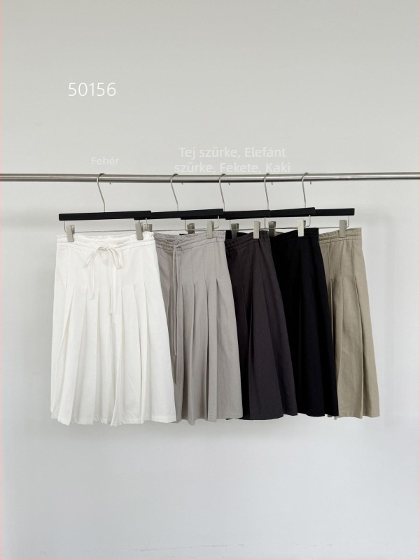 Koreai stílusú midi szoknya, plisírozott, kötözővel; Tencel/Nylon keverék; őszi 2025; kód 50156