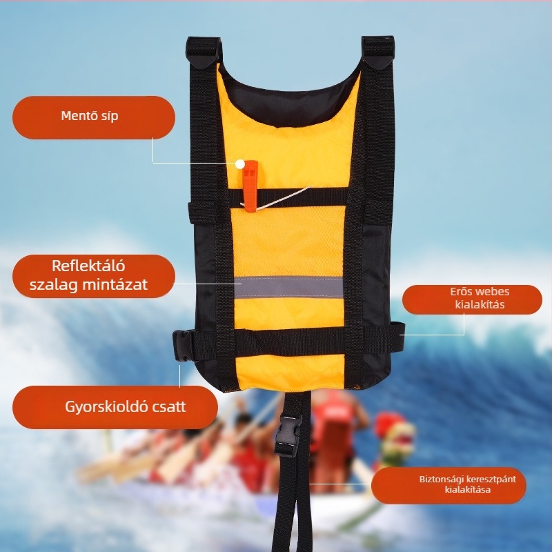 Felnőtt életmentő mellény, professzionális, nagy úszóerővel, dragon boat, kajak és SUP használatra — Peihao