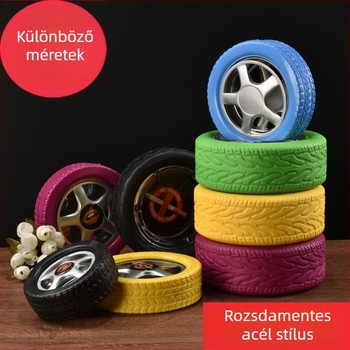 Üvegből készült hamutartó gumi-kerék dizájnnal – asztali dekoráció, logónyomtatás, testreszabható, tárolási funkció