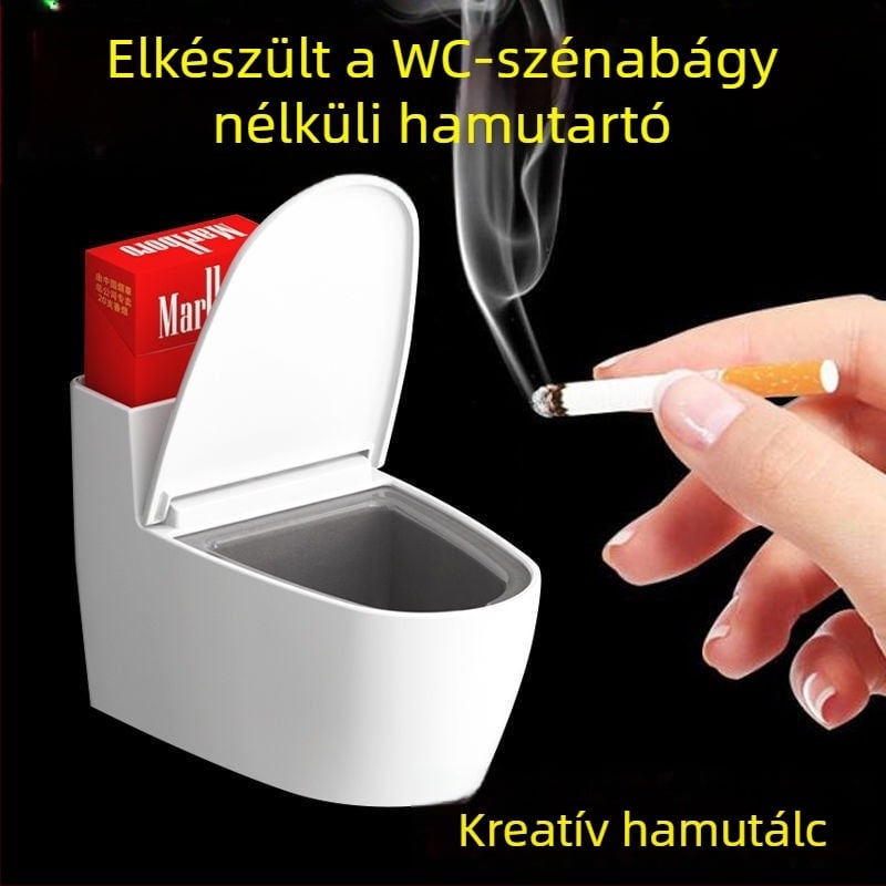 Fali műanyag hamutál fedővel, minimalist design, fürdőszobához és nappalihoz, megakadályozza a hamu szóródását
