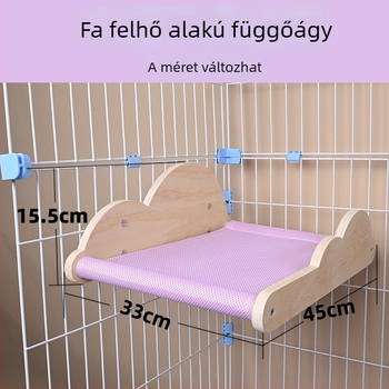 Fából készült, falra szerelhető kisállatágy, macskafészek felhő alakú, 45×30 cm
