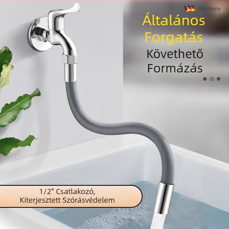 Caixuan csaptelep hosszabbító, rozsdamentes acél és szilikon, modern egyszerű stílus, konyha- és fürdőszoba használatra