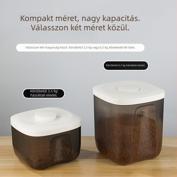 Lusmo macska- és kutyaeledel tároló hordó, PET, zárt, nedvességálló