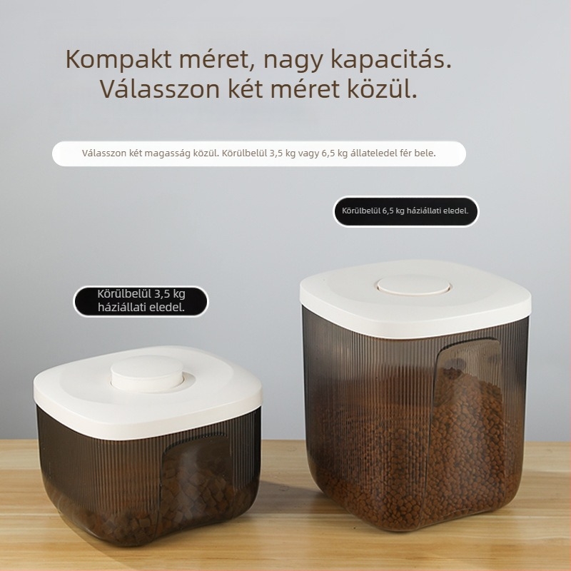 Lusmo macska- és kutyaeledel tároló hordó, PET, zárt, nedvességálló