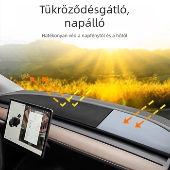 Tesla Model Y/3 – napsugárzás elleni védőpárna a műszerfalhoz és fényvédő párna a front középső konzolhoz, dekoratív kiegészítő, frissített változat