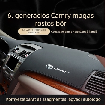 Toyota Camry (06-11) műszerfalmat, központi konzol védelem, napsugárvédelmi funkció, mikroszálas bőr, logó mintázat