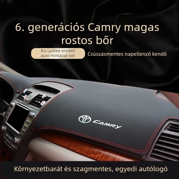 Toyota Camry (06-11) műszerfalmat, központi konzol védelem, napsugárvédelmi funkció, mikroszálas bőr, logó mintázat