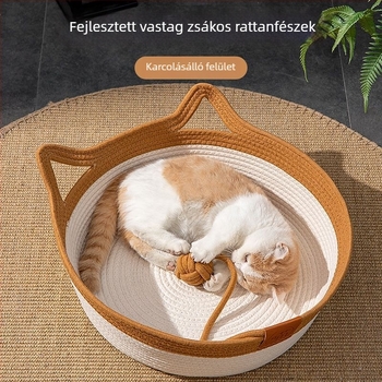 Macskafészek textilekből — fonott konstrukció, Senwei márka, háziállat-fészek