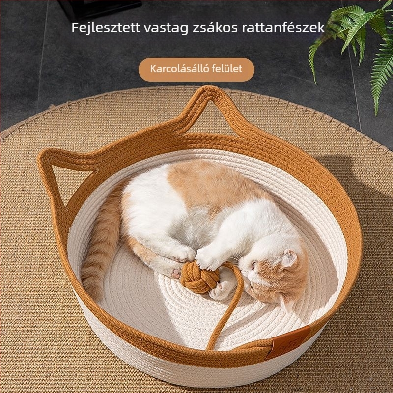 Macskafészek textilekből — fonott konstrukció, Senwei márka, háziállat-fészek