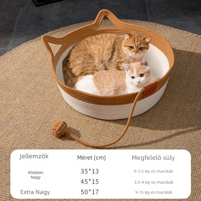 Macskafészek textilekből — fonott konstrukció, Senwei márka, háziállat-fészek