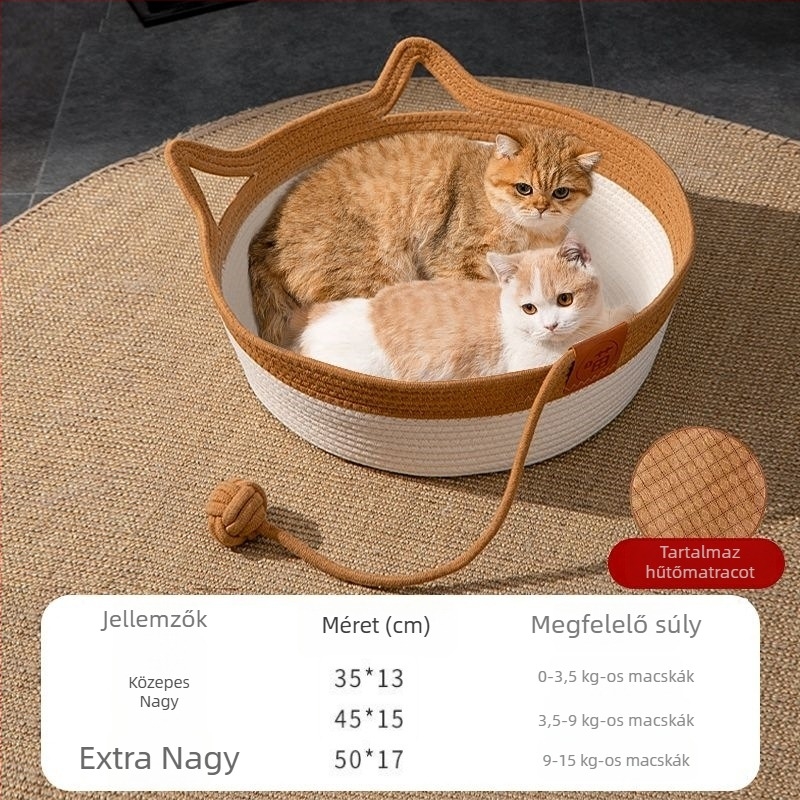Macskafészek textilekből — fonott konstrukció, Senwei márka, háziállat-fészek