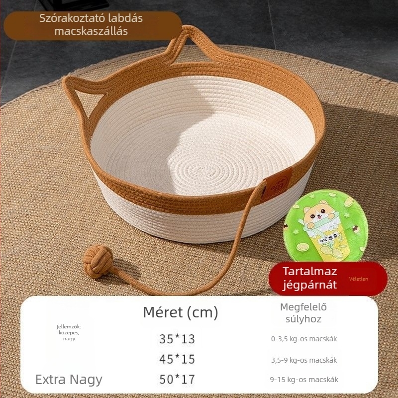 Macskafészek textilekből — fonott konstrukció, Senwei márka, háziállat-fészek