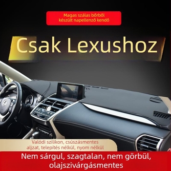 Műszerfal mat Lexus ES300H/NX200/CT/RX számára — nyomtatott logó, készen áll magáncímkére, kompatibil a megadott modellekkel