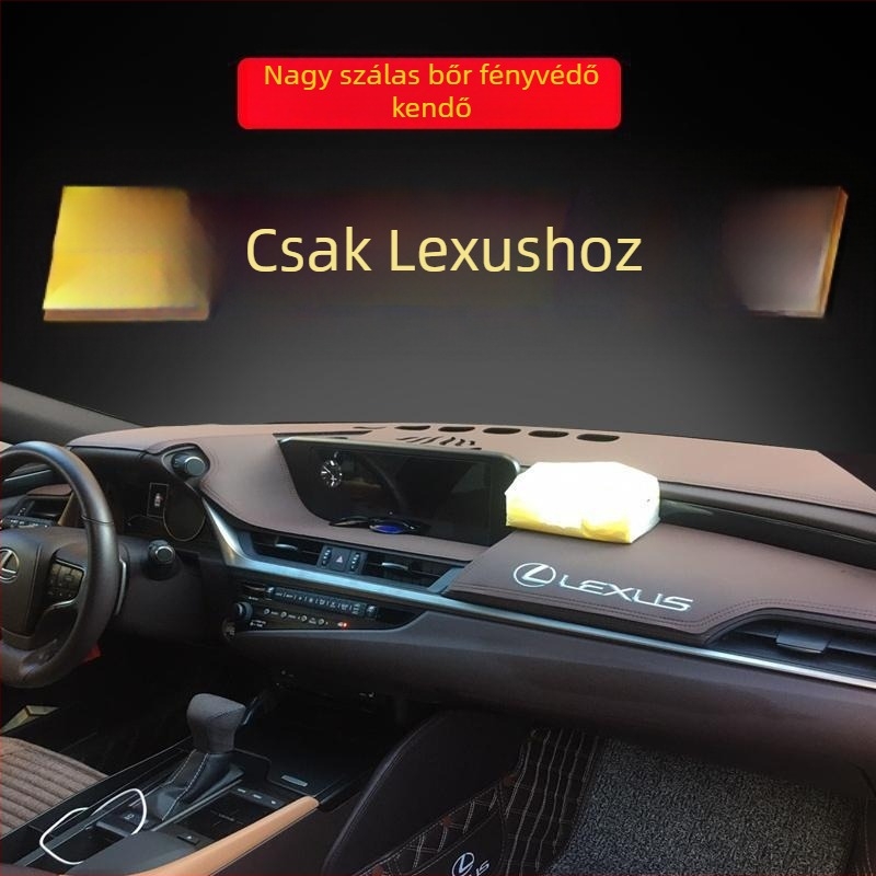 Műszerfal mat Lexus ES300H/NX200/CT/RX számára — nyomtatott logó, készen áll magáncímkére, kompatibil a megadott modellekkel