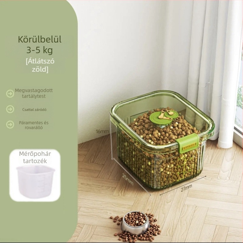 Rizstároló kanna, nedvességálló műanyag (PP), 9–10 L kapacitás, modern minimalist stílus, testreszabás elérhető