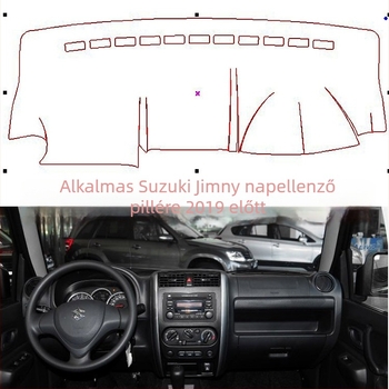 Suzuki Jimny JB23 2008-2017 műszerfalvédő fényvédő párna – minden évszakhoz, poliészter csúszásmentes flanel velúr bőr, testreszabható, márka Windmill Rain Horse