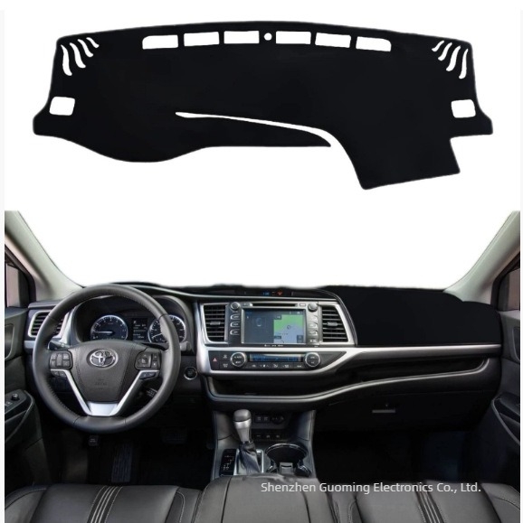 Toyota Highlander 2014-2019 Középső műszerfal fedél, mind az évszakokra, Poliészter-szilikon, Anti-slip, Logó nyomtatás, Testreszabható