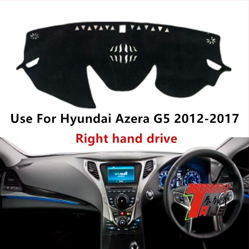 Hyundai Azera/G5 (2012–2017) autó műszerfal anti-glare matt – anyag: poliészter; márka: TAIJS; testreszabás elérhető.