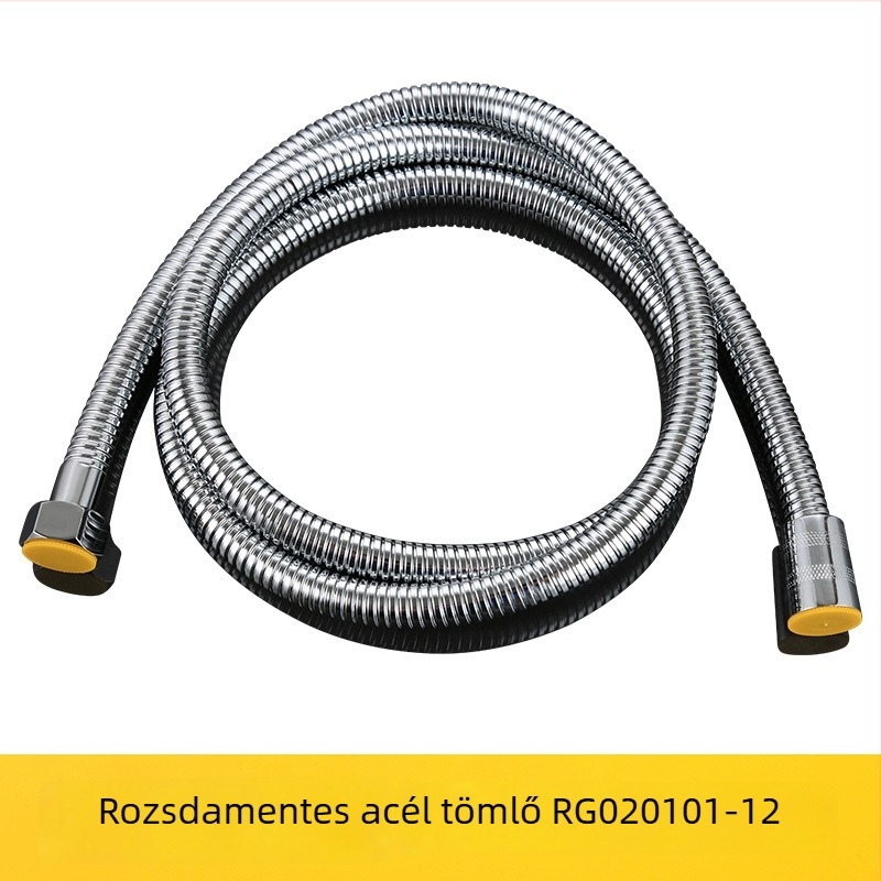 Rozsdamentes acél zuhanycső, modell RG020101, névleges nyomás 1.6, üzemi hőmérséklet 0-100°C, menetes csatlakozás