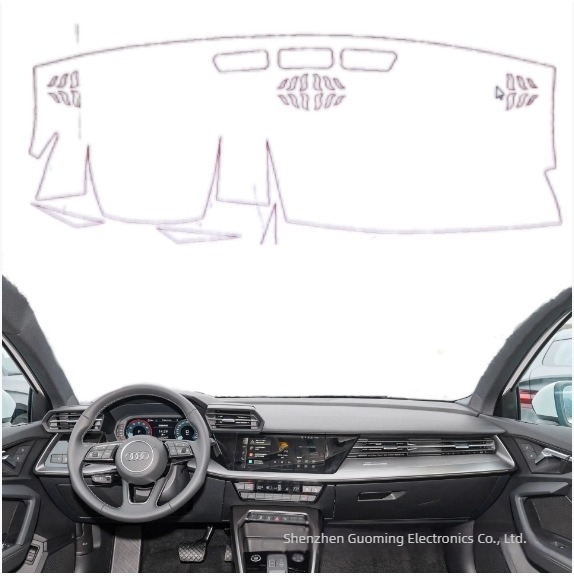 Audi A3 Sportback 2024 középső műszerfal fedél – poliészter flanel, velúr bőr, francia bársony; mindannyi évszakhoz megfelelő; testreszabás elérhető; logó nélküli