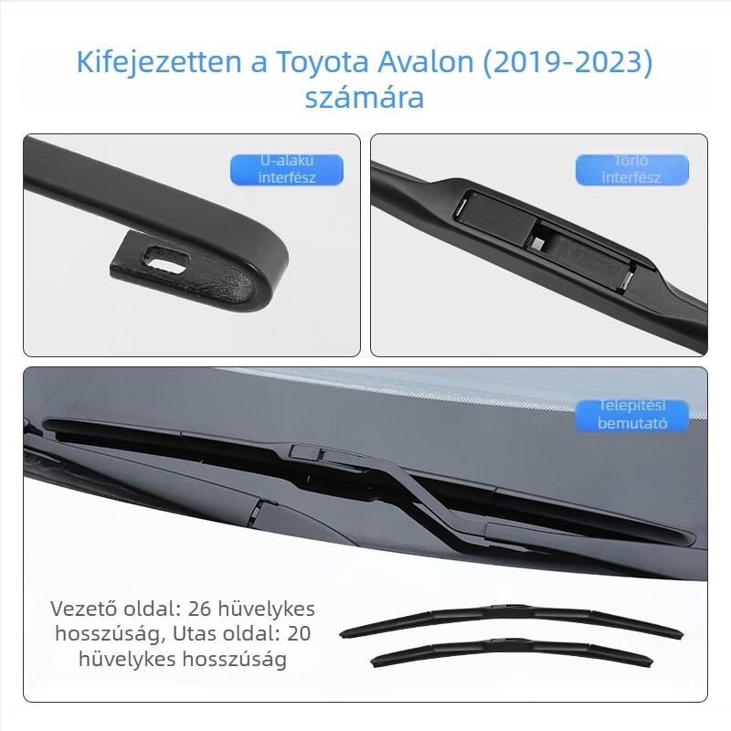 Avalon 2019-2023 esővédő ablaktörlő gumiszalagok, Csendes kialakítás, Kompatibilis a törlőlapátokkal, Anyag: Egyéb, Márka: Egyéb