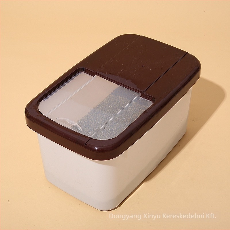 Rizstároló doboz, élelmiszer-minőségű PP műanyag, zárható, nedvességálló és rovarbiztos, kapacitás 10 L