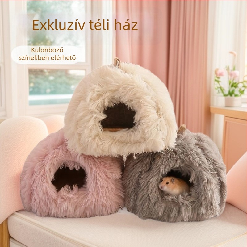 Hamster téli meleg odú — pamut, harapásbiztos, hordozható, ovális