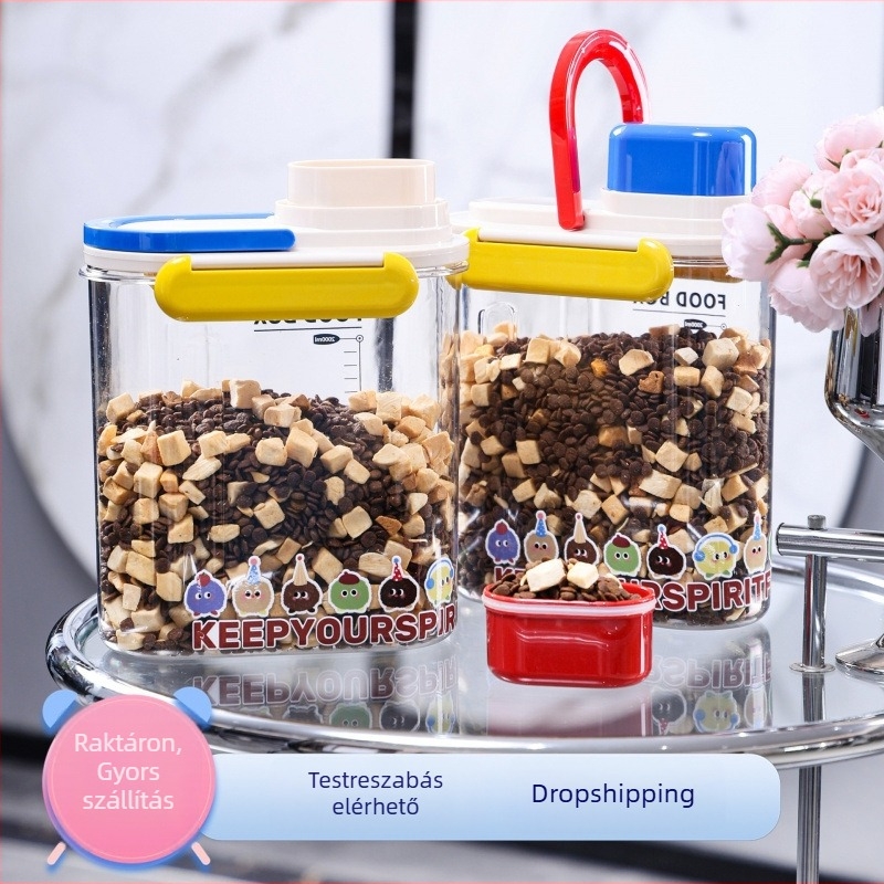Dopamine hordozható macska- és kutyaeledel-tároló, élelmiszerbiztonsági zár, 2025-ös új modell otthoni használatra, tárolóedény fagyasztott száraz élelmiszerhez