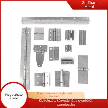 304 rozsdamentes acélból készült nem szabványos, leválasztható, speciális alakú sík zsanér, kerek és derékszögű éllel, hosszú kivitel, nehéz terhelésre