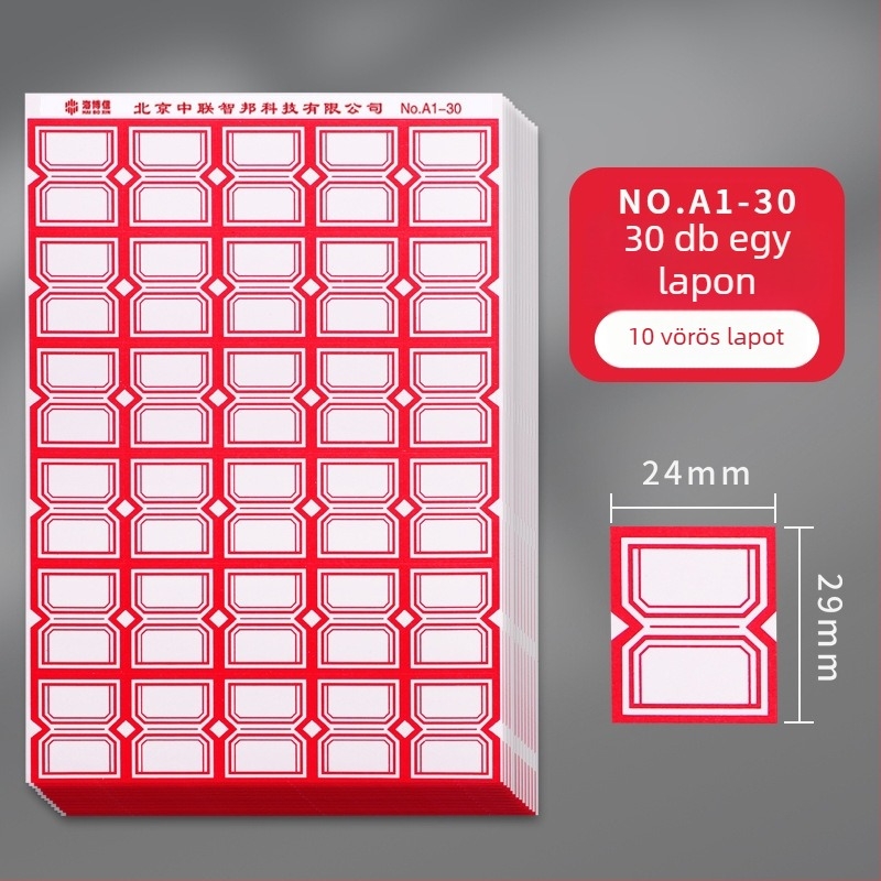 Haiboxin Öntapadós címkék, nem száradó ragasztó, modell A1-30, kézzel írt névtáblák