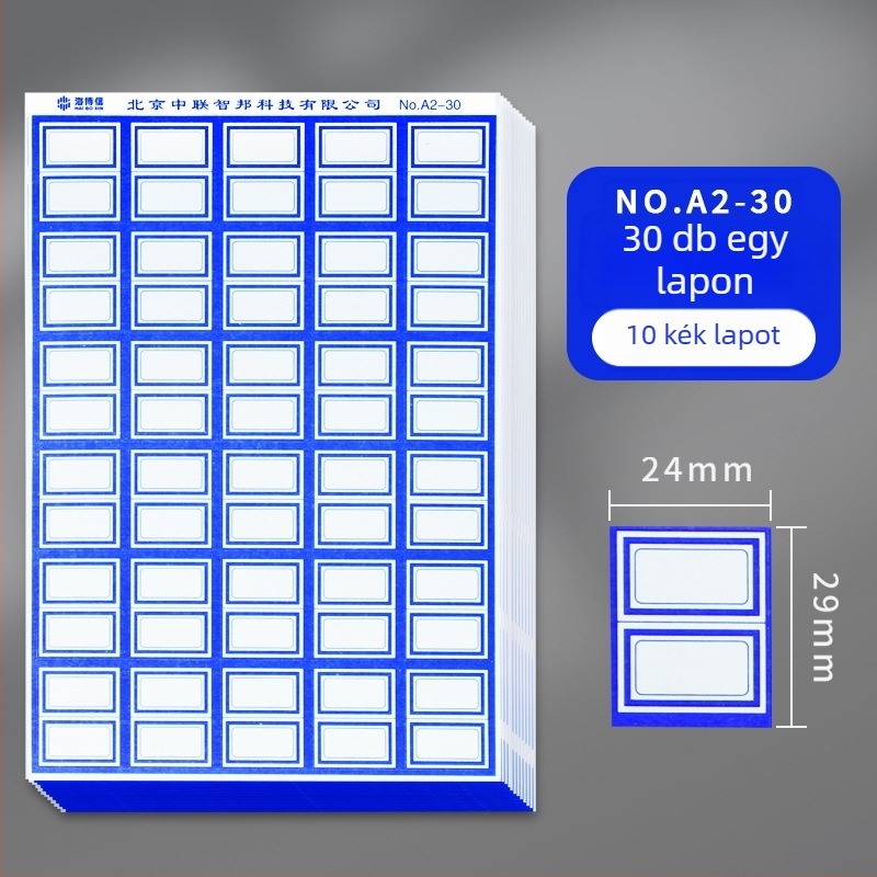 Haiboxin Öntapadós címkék, nem száradó ragasztó, modell A1-30, kézzel írt névtáblák