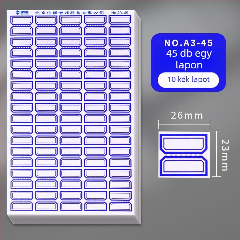 Haiboxin Öntapadós címkék, nem száradó ragasztó, modell A1-30, kézzel írt névtáblák