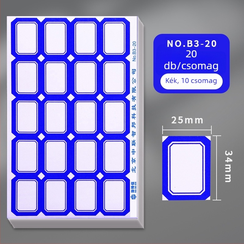 Haiboxin Öntapadós címkék, nem száradó ragasztó, modell A1-30, kézzel írt névtáblák