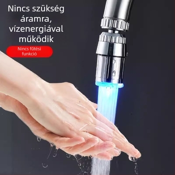 LED hőmérséklet-szabályozású csap forró és hideg vízhez, fényjelző és aeratorcső