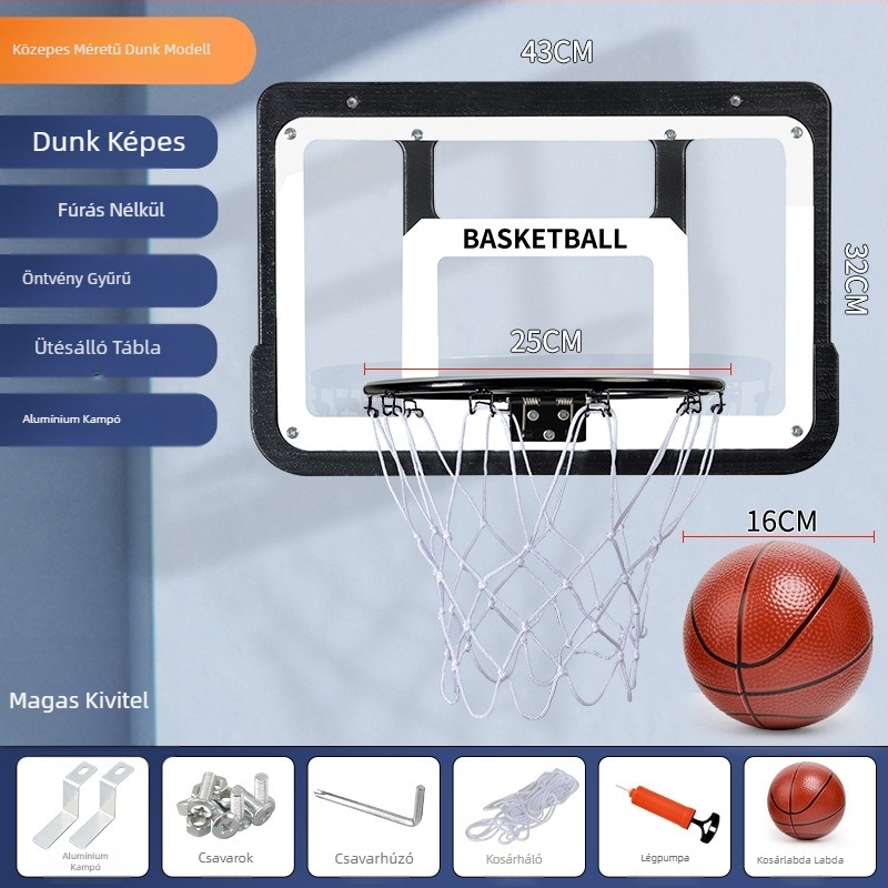 Beltéri és kültéri kosárlabda backboard falra szerelhető, fúrás nélkül, 3 kg