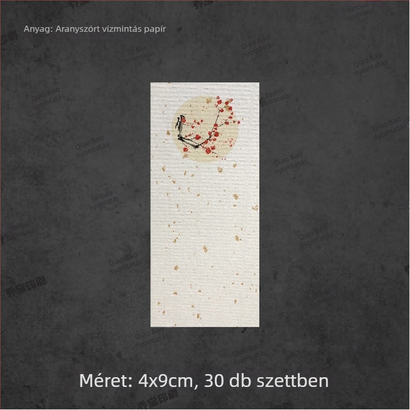 Üres önszalagos címke kézírásos kalligráfiával, vízmintás dizájnnal, retro táj motívumokkal — szilva, orchidea, bambusz és krizantéma tinta-stílusban