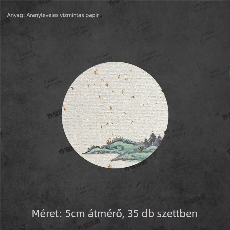 Üres önszalagos címke kézírásos kalligráfiával, vízmintás dizájnnal, retro táj motívumokkal — szilva, orchidea, bambusz és krizantéma tinta-stílusban