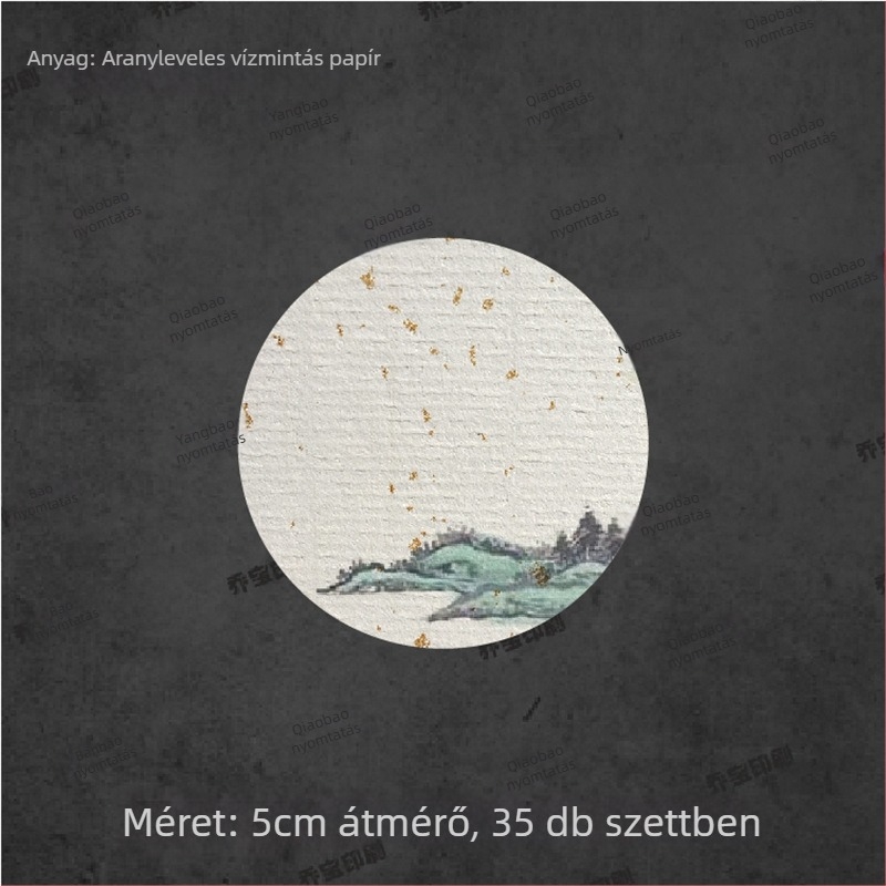 Üres önszalagos címke kézírásos kalligráfiával, vízmintás dizájnnal, retro táj motívumokkal — szilva, orchidea, bambusz és krizantéma tinta-stílusban